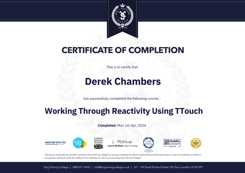 TTouch an reactive dogs