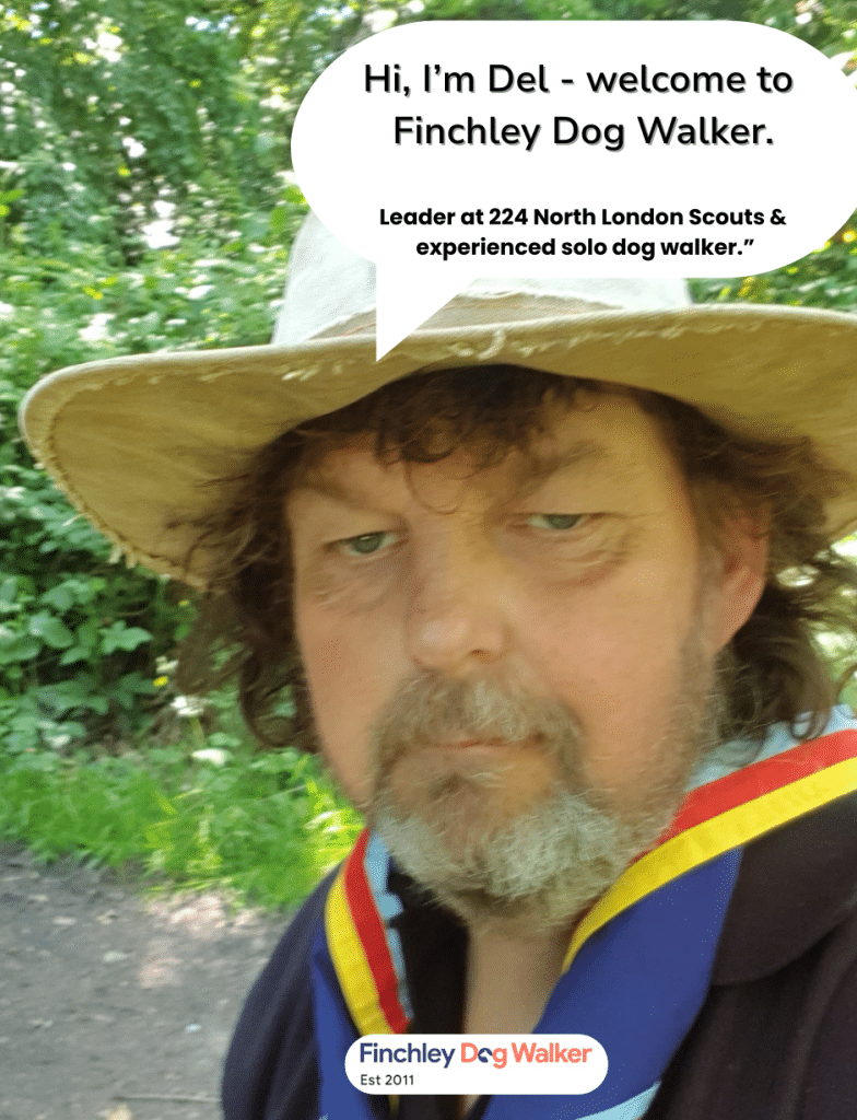 Derek "Del" Chambers owner of Finchley Dog Walker 