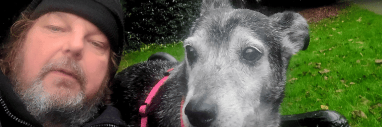 Derek "Del" Chambers and kylo on a one-to-one walk in finchley